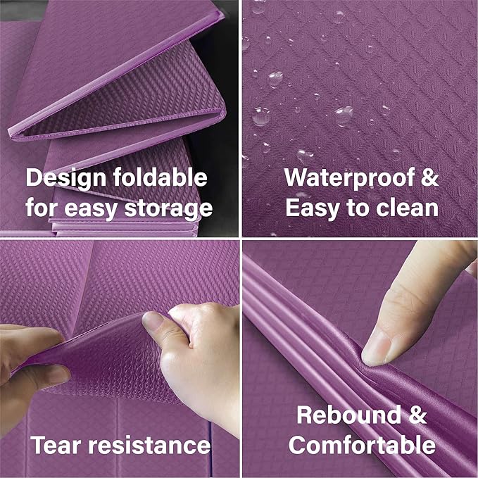 Foldable Yoga Exercise Mat – Lightweight, Anti-Slip, and Easy to Store for Yoga, Pilates, Home Workouts, and Floor Exercises