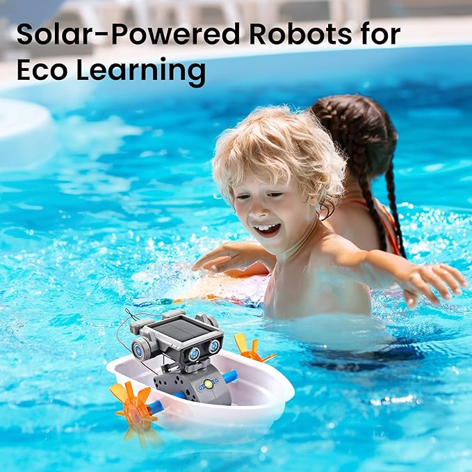 AOHU Solar Robot Building Kit STEM Gift for Boys Aged 8-13, DIY 15-in-1 Educational Science Building Toy, Solar or Battery Powered Robotic Set for Children Birthday with 212 Pieces