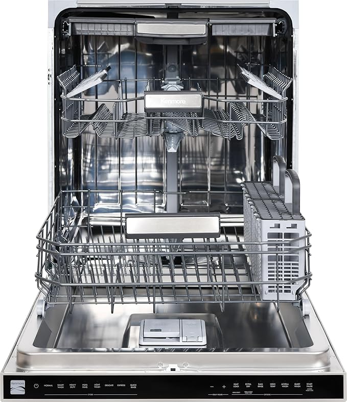 Kenmore 24" Built-in Stainless Steel Tub Dishwasher EasyFlex 3rd, SmartWash, UltraWash Plus, TurboDry, Adjustable Rack, Energy Star Certified, Fingerprint Resistant