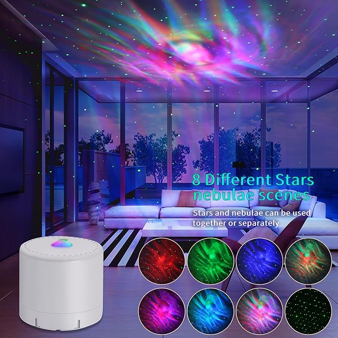 Galaxy Projector, Bedroom Star Projector, Galaxy Light Projector with Remote Control and Timer, Adjustable LED Light Colour, Brightness and Speed, Star Projector for Bedroom Parties.