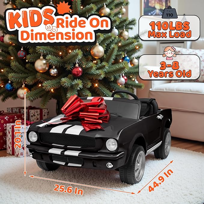 24V 2 Seater Ride on Toys, Licensed Shelby Cobra Kids Power Car Wheeler Ride On Toy w/ 2WD/4WD Switchable, Remote Control, 19" Spacious Seat, 4 Spring Suspension, Music, Bluetooth