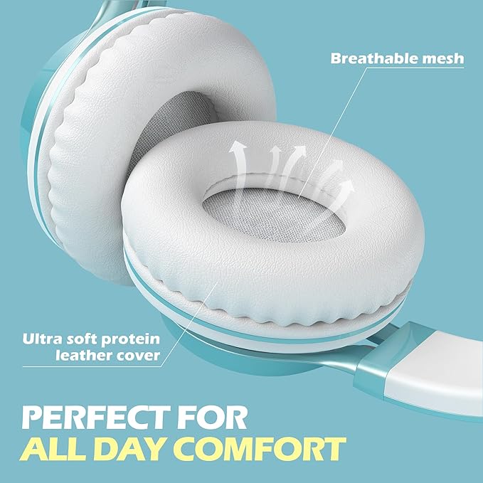 AILIHEN C8 Headphones Wired, On-Ear Headphones with Microphone and Volume Control, Corded 3.5mm Headset for Boys Girl School Smartphones Chromebook Laptop Computer Tablets Airplane Travel (Lime Green)