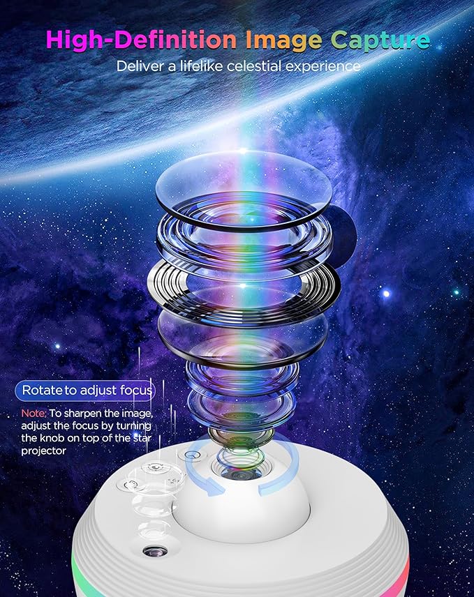 Galaxy Projector, 13 in 1 HD Planetarium Galaxy Star Projector for Bedroom, Star Projector Galaxy Light with Timer, Meteor & RGB Lighting Effects, Galaxy Light Projector for Kids, Adults