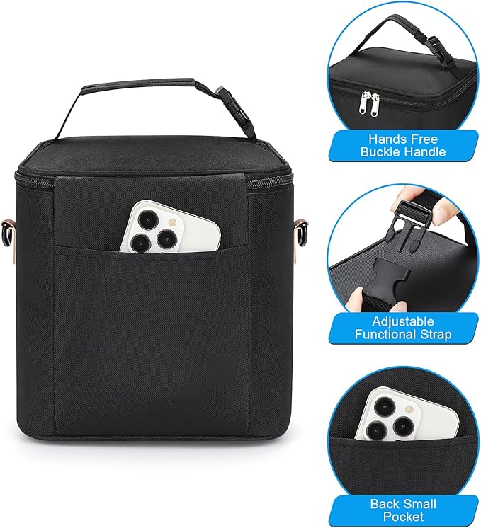 Accmor Breastmilk Cooler Bag with Ice Pack, Baby Bottle Cooler Bags, Insulated Bottle Cooler Tote Bags On The Go, Fits 6 Large 9oz Bottles, for Nursing Mom Daycare Travel, Black