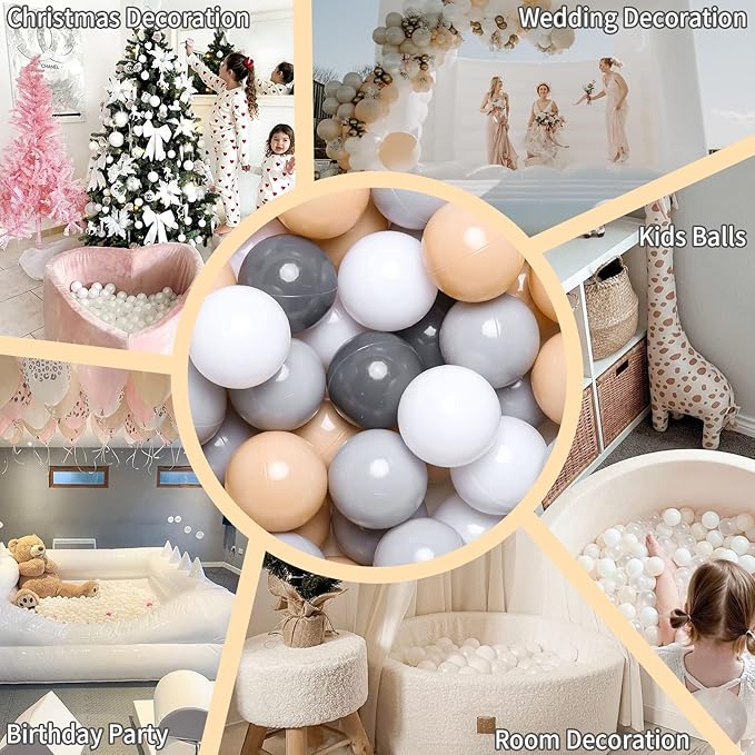 GOGOSO Ball Pits Balls for Toddlers Pack of 50 100 200 Plastics Shape Ball Non-Phthalate Non-BPA Non-Toxic 2.2-Inch Crush Proof Play Balls