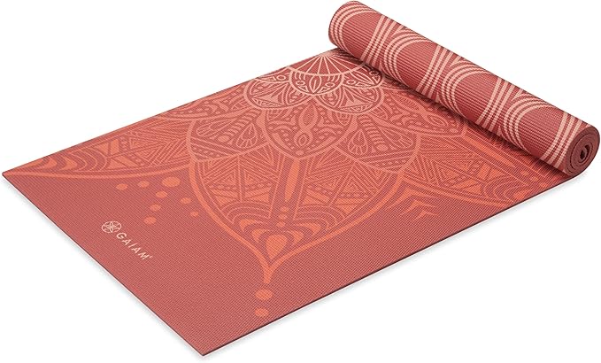 Gaiam Yoga Mat - Premium 6mm Print Reversible Extra Thick Non Slip Exercise & Fitness Mat for All Types of Yoga, Pilates & Floor Workouts (68" x 24" x 6mm Thick)