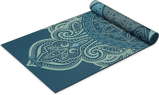 Gaiam Yoga Mat - Premium 6mm Print Reversible Extra Thick Non Slip Exercise & Fitness Mat for All Types of Yoga, Pilates & Floor Workouts (68" x 24" x 6mm Thick)