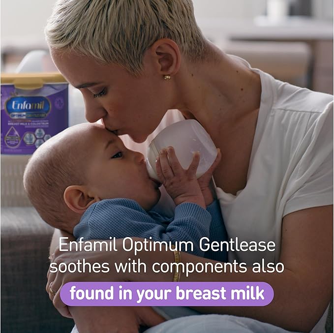Enfamil Optimum Gentlease Baby Formula, Our Closest Formula to Breast Milk For Fussiness, Crying, Gas & Spit-up, Immune-Supporting Lactoferrin also found in Breast Milk, 19.5 Oz