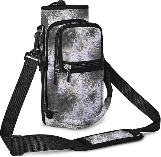 icolor Water Bottle Carrier Bag with Strap 25/32/40 oz Crossbody Bottle Holder with Phone Pocket Sling Sleeve Insulated Neoprene Water Bottle Pouch for Walking Travelling