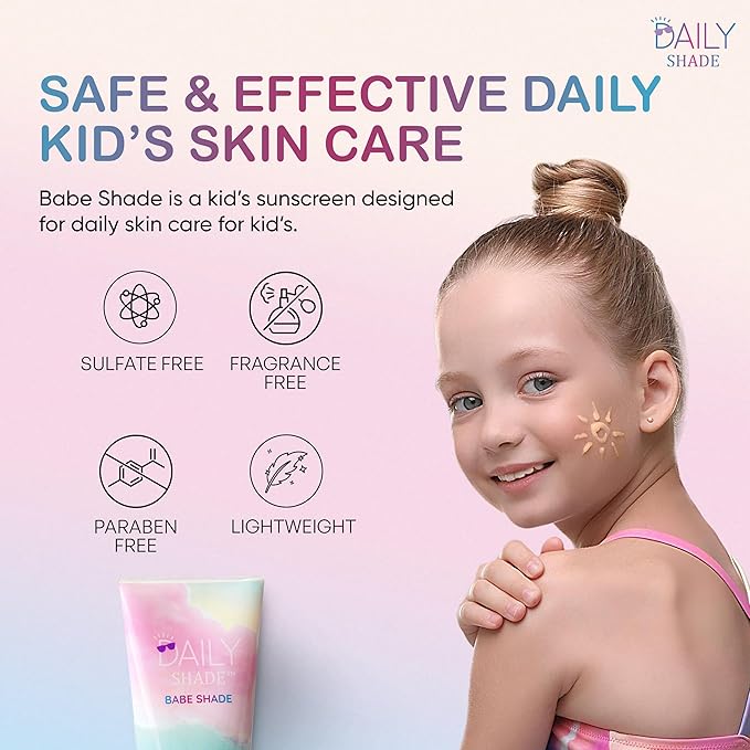 Babe Shade Kids Tinted Mineral Sunscreen for Face with SPF 30 - Non-Nano Zinc, Reef Safe, Travel Size Water Resistant & Hypoallergenic Skin Care Formula for All Types of Skin Tone - Pack 2