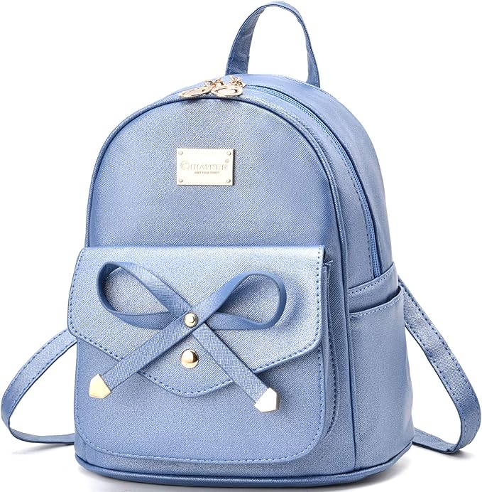 I IHAYNER Girls Bowknot Cute Leather Backpack Mini Backpack Purse for Women