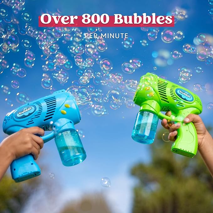 JOYIN 3 Bubble Guns Kit with 3 Solutions for Kids, Bubble Blaster for Summer Toy, Party Favors, Birthday, Outdoor & Indoor Activity, Birthday Gift