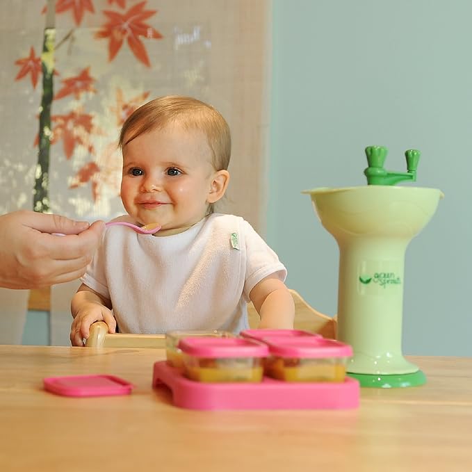 green sprouts Fresh Baby Food Mill - Easily Purees Food for Baby, Separates Seeds & Skins, Compact Size, No Batteries or Electricity Needed, Dishwasher Safe