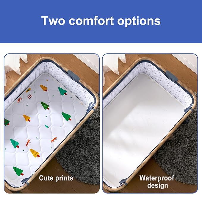 Baby Bassinet Mattress 35 x 20 inches- Firm Support and Comfort Premium Foam,Noiseless and Odorless,Hypoallergenic Small Crib Mattress, Fits Moses Basket, Dual Sided with Soft Breathable Fabric