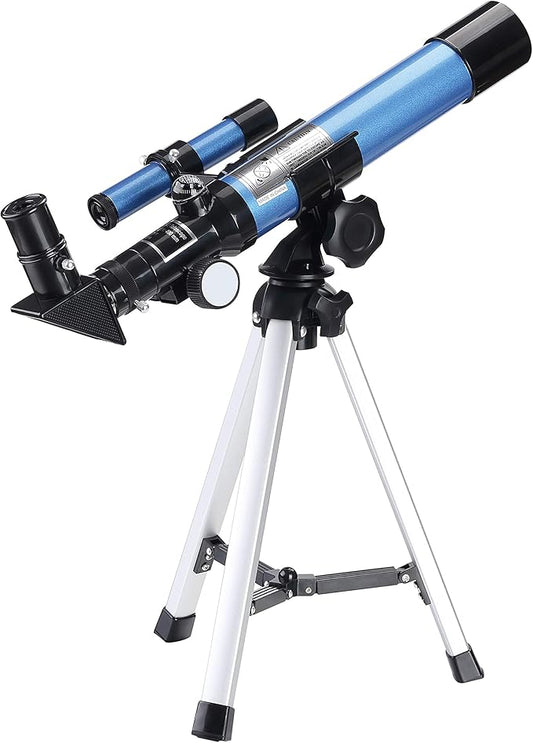 AOMEKIE Telescopes 40/400 with Tabletop Tripod 2 Eyepieces Portable Telescopes for Astronomy Beginners with Finderscope and Compass,Space, Gifts