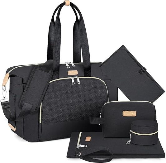 ITIEZY Diaper Bag Tote for Baby - Large Mommy Bag with Portable Changing Pad Pacifier Case, Hospital Bags Travel Baby Bag