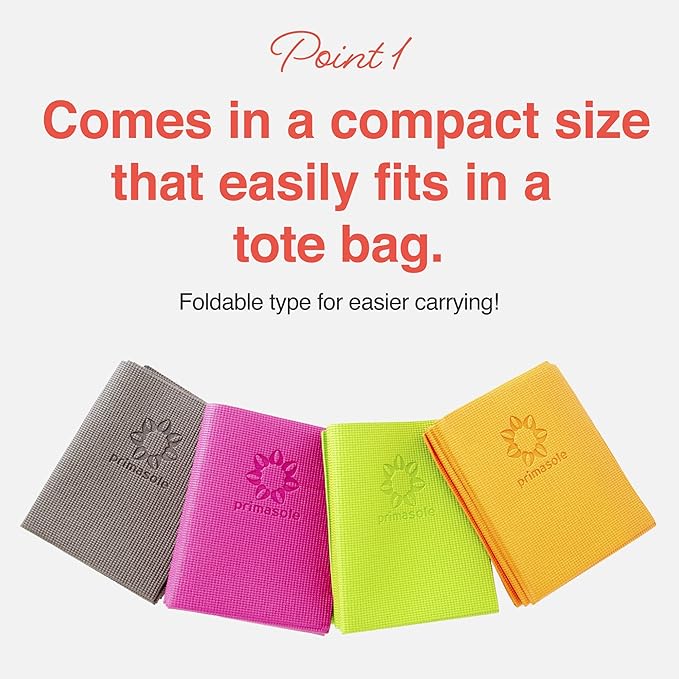 Folding Yoga Travel Pilates Mat Foldable Easy to Carry to Class Beach Park Tear resistant Travel Picnics 4mm Thick 9 Colors