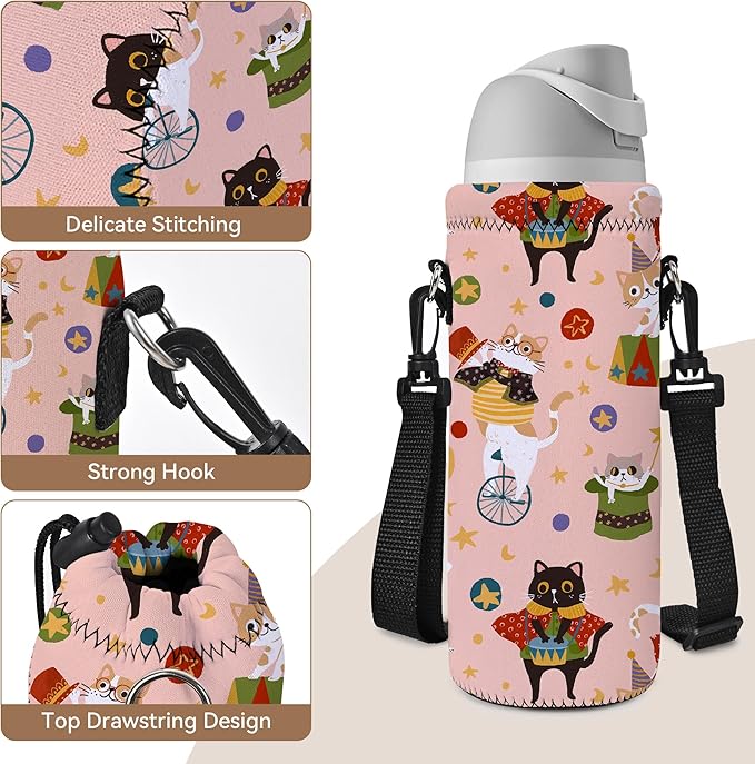 AUPET Water Bottle Bag Carrier,24oz/32oz Insulated Neoprene bottle Sling Holder Case Pouch Cover for 1000ML/750ML Bottles with Shoulder Strap for walking