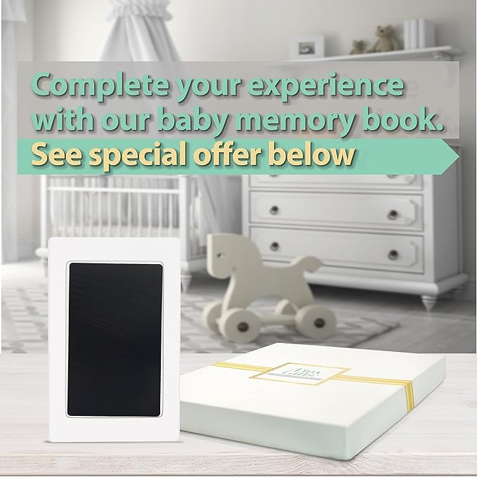 Extra Large Clean Touch Ink Pad for Baby Handprints and Footprints – Inkless Infant Hand & Foot Stamp – Safe for Babies, Doesn’t Touch Skin – Perfect Family Memory or Gift by Tiny Gifts, Black