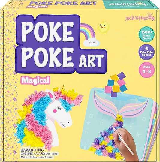 jackinthebox Poke Poke Art – Magical Theme, Mess-Free Fabric Art and Craft, Flower Pressing Kits, Gift for Kids, Girl Gifts, DIY Activity Boy Gift, Toys for Girls and Boys Ages 4 5 6 7 8