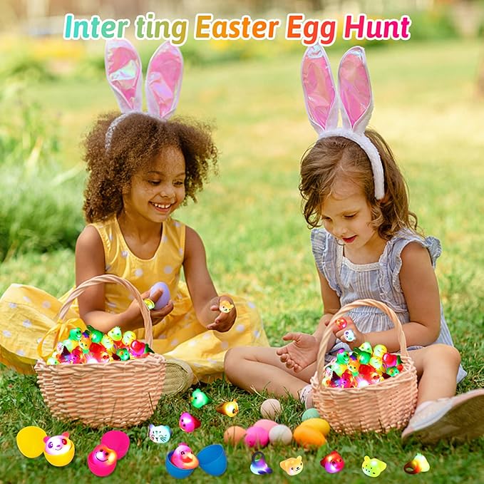 36 Pack Light Up Rings Glow in The Dark Party Supplies, Light up Party Favors, Goodie Bag Stuffers, Birthday Christmas Party Favors Classroom Prizes Cute Animal Treasure Box for Kids