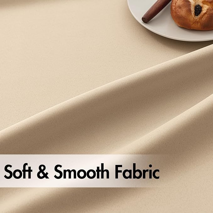 ANRODUO Back Tab Blackout Curtains for Bedroom Living Room, Rod Pocket Pinch Pleated Thermal Insulated Room Darkening Curtains 96 Inches Long 2 Panels, Beige, 42 x 96 Inch