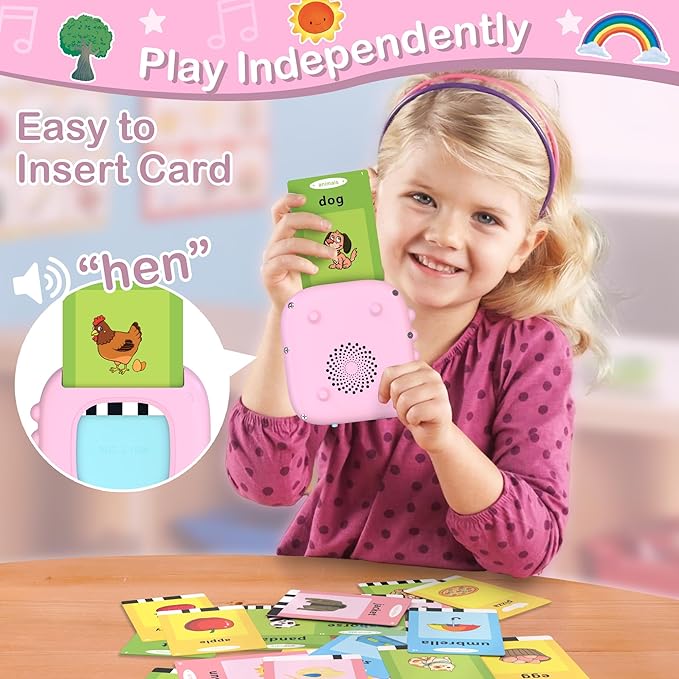 Alphabet Flash Cards, 384 Sight Words Talking Flash Cards, ABC Learning Toys for Kids,Pocket Speech for Toddlers Learning Alphabet Toys, Autism Sensory Toys, Birthday Gifts for Age 1 2 3 4 5 Year Olds