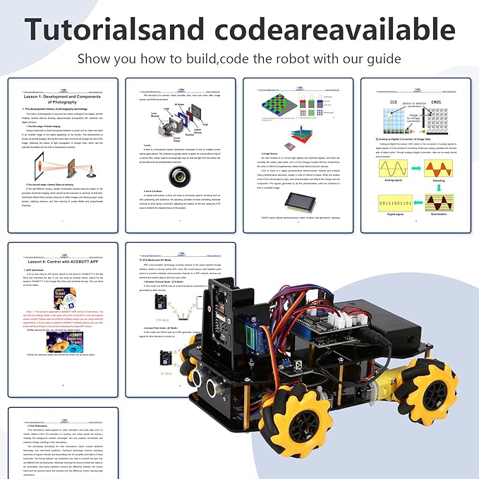 3MP Camera Expansion Pack Smart Car Starter Kit, Robotics Kit for Kids Ages 8-12 12-16, STEM Toys Coding Robot Kit for Teens & Adults(QD002)