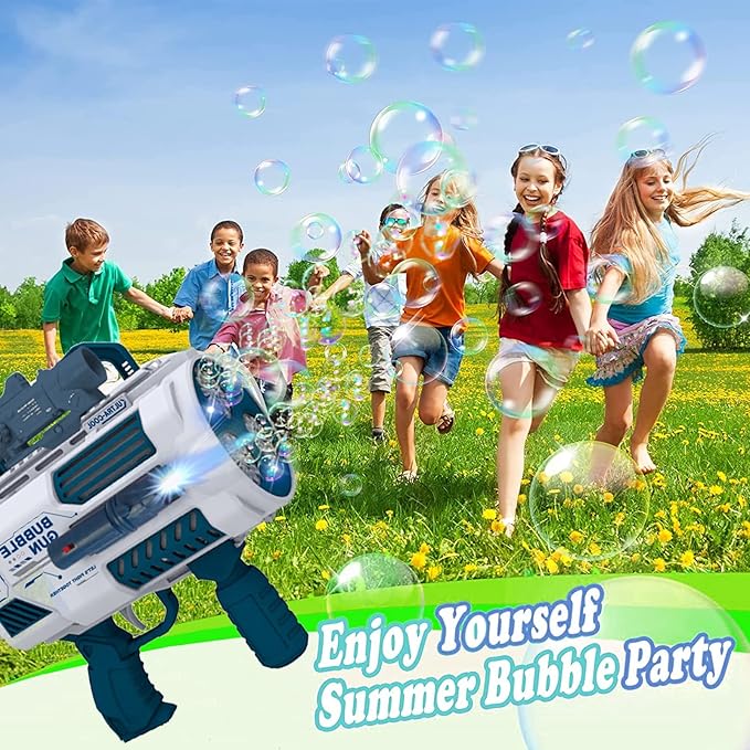 Automatic Gatling Bubble Gun,That Produces Thousands of Bubbles per Minute, Suitable for Children and Adults and Perfect for Indoor and Outdoor Birthday Parties for Girl Boy