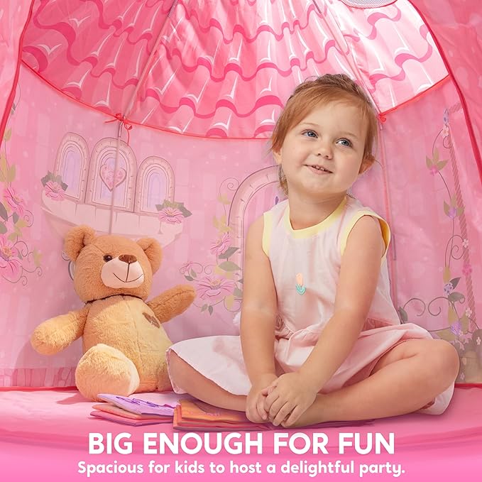 JOYIN Princess Tent Girls Large Playhouse Kids Castle Play Tent for Children, Pop Up Play House for Toddlers Indoor and Outdoor Games
