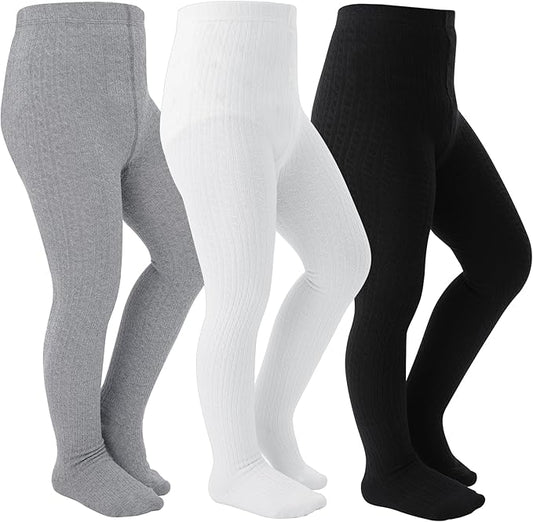 Girls Tights Seamless Toddler Stockings Tights Soft Cotton Cable Knit Baby Girl Tights Leggings 4-12 Years