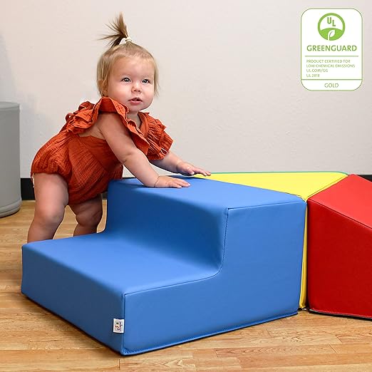 FDP SoftScape Toddler Playtime Junction 360 Climber, Indoor Active Play Structure for Toddlers and Kids; Safe Soft Foam for Crawling, Climbing and Sliding (4-Piece) - Contemporary, 13799-CT
