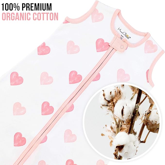 Baby Sleep Sack 1.0 TOG, Organic Cotton Baby Wearable Blanket with Two-Way Zipper, Swaddle Transition Baby Sleeping Bag, All-Season Sleep Sack for Newborn Infant Toddler Boy Girl, 12-18 Months, 1-Pack