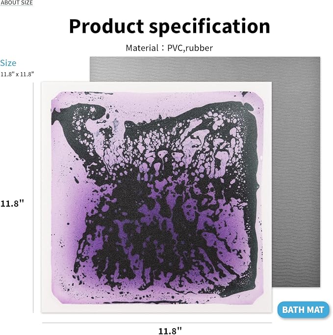 Art3d Baby Sensory Water Mats for Autistic Children (11.8"x11.8" Square, 4 Tiles, Blue-Red,Blue-Yellow,Orange-Red,Purple-Black)