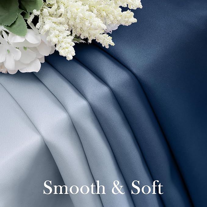 HOMEIDEAS Navy Blue Ombre Blackout Curtains 52 X 96 Inch Length Gradient Room Darkening Thermal Insulated Energy Saving Grommet 2 Panels Window Drapes for Living Room, Bedroom