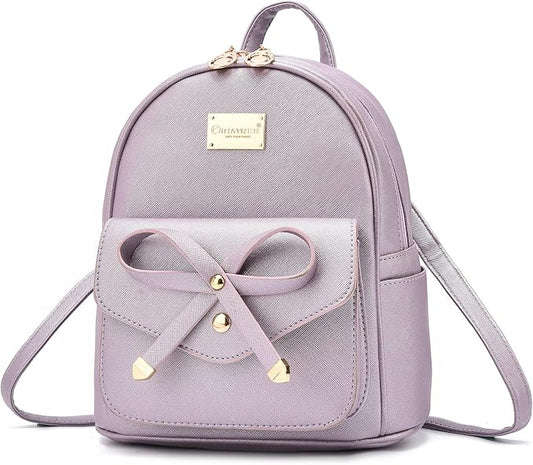 I IHAYNER Girls Bowknot Cute Leather Backpack Mini Backpack Purse for Women