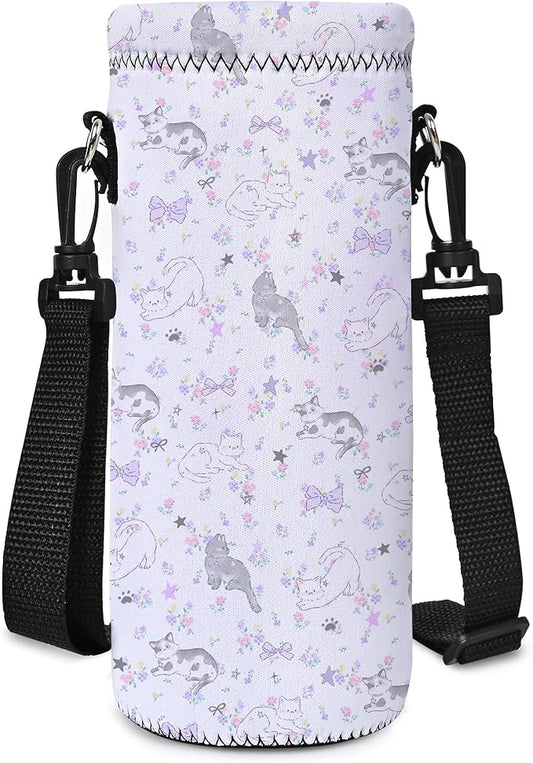 AUPET Water Bottle Bag Carrier,24oz/32oz Insulated Neoprene bottle Sling Holder Case Pouch Cover for 1000ML/750ML Bottles with Shoulder Strap for walking