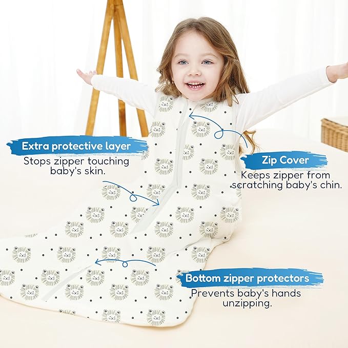 TotAha Toddler Sleep Sack 1.0 TOG for 2T-3T-4T, Premium Soft Wearable Blanket Baby Sleeping Bag with 2-way Safe Zipper for Girl Boy