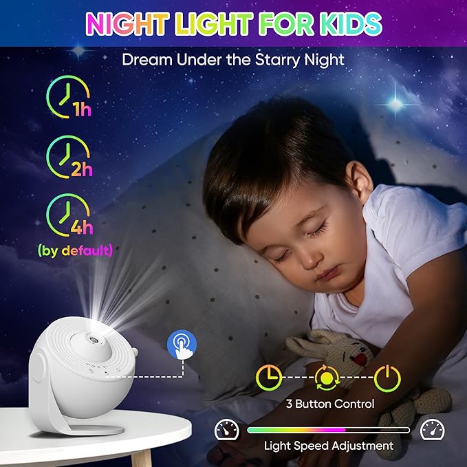Galaxy Projector - 13 in 1 HD Planetarium Star Projector for Bedroom, 360 Rotating Galaxy Light with Adjustable Knob and Timer for Kids, Ceiling, Gifts, Room Decoration