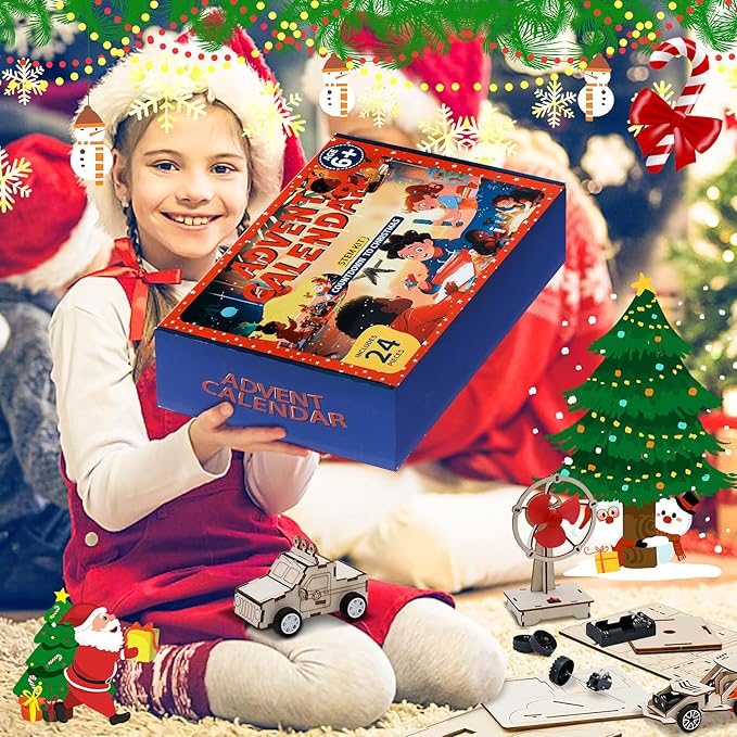 Advent Calendar 2024 Kids Boys - Christmas Advent Calendar Science STEM Kit for Kids - 24 Days of Christmas Countdown Toys Xmas Surprise Gift Christmas Party Favors Kids Teens