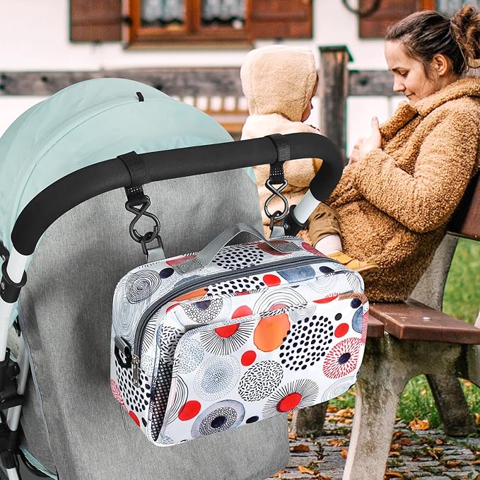 Accmor Stroller Organizer, Universal Stroller Organizer with Insulated Cup Holder Pocket, Dual Purpose Large Capacity Stroller Bag Caddy, Stroller Accessories Fits for Uppababy, Doona, Nuna Strollers