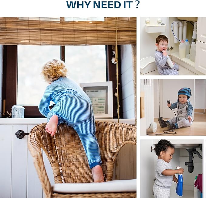 Inaya Kids Safety Door Knob Cover (4 Pack) - Prevent Children from Opening Doors, Fit Most Round Knobs - Door Knob Safety Cover for Kids, Child Proof Door Lock, Child Proof Door Locks - Translucent