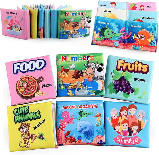 Baby Books, Soft Baby Book,Cloth Baby Books,Baby Books 0-6 Months, Cloth Baby Books,Infant Books,Soft Books for Babies,Best Baby Books, Pack of 6 Books for Baby,Size: 4x4 inch,Soft Baby Book