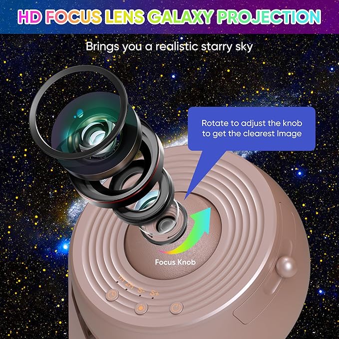 Galaxy Projector, 12 in 1 Planetarium Galaxy Star Projector for Bedroom, 360° Rotating Galaxy Star Night Light Projector for Kids, Home Theater, Ceiling, Room Decoration, Pink, ‎BL-DQY02