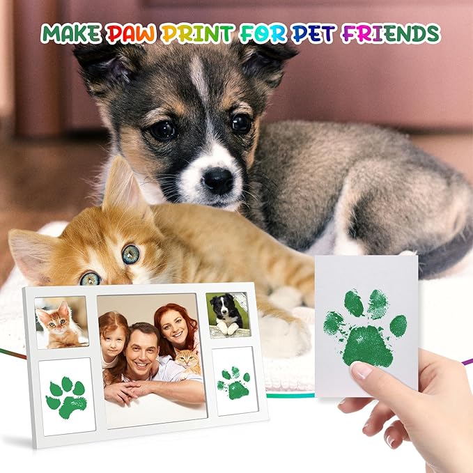 75ml Green Baby Hand and Footprint Ink Kit, Baby Handprint Footprint Paint for Newborn Keepsake, Dog Cat Paw Print Kit, Washable, Non Toxic Acid-Free, Safe Gentle for Ideal New Mom Gifts