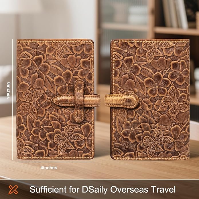 Genuine Leather Passport Holder for Women Men - RFID Blocking Slim Travel Wallet