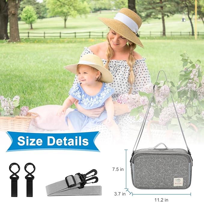 Accmor Stroller Organizer, Universal Stroller Organizer with Insulated Cup Holder Pocket, Dual Purpose Large Capacity Stroller Bag Caddy, Stroller Accessories Fits for Uppababy, Doona, Nuna Strollers