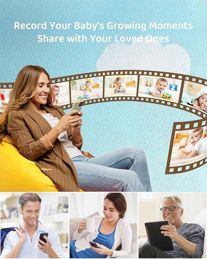 ARENTI Upgraded Baby Monitor, 4MP 2.4G&5G WiFi Baby Camera Monitor, Infrared Night Vision, Night Light, 2-Way Audio, Cry&Motion Detection, Temp&Humidity Sensor, App Control