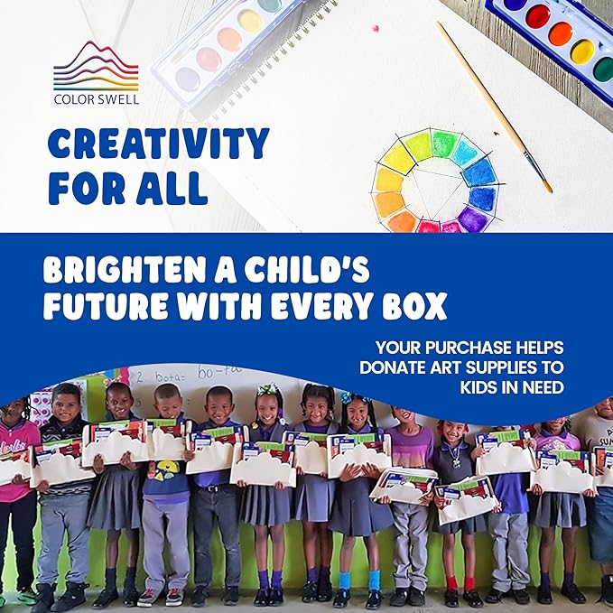 8-Color Watercolor Paint Set with Wooden Brushes – Washable & Non-Toxic, Ideal for Kids, Students, and Classroom Activities