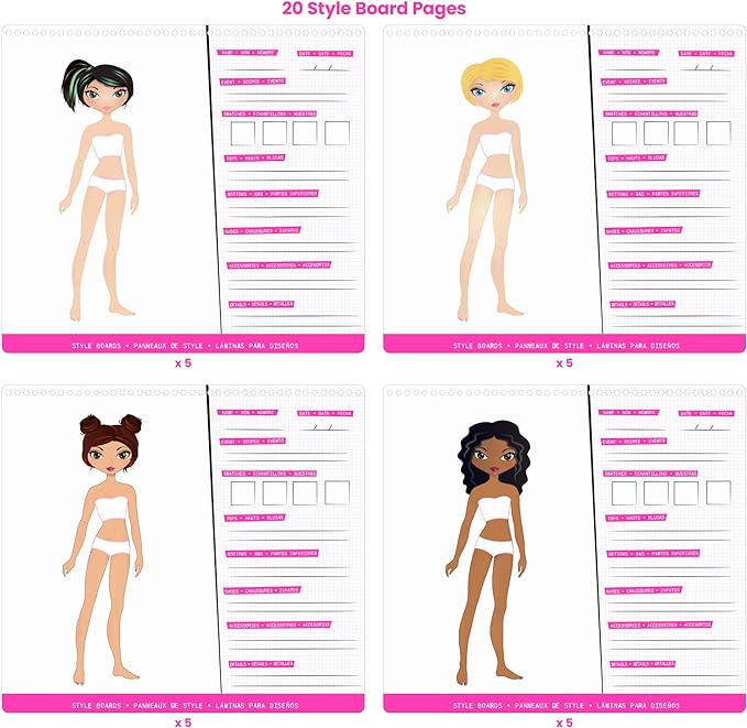 Fashion Angels Sticker Stylist 12544, Fashion Design Sticker by Number Activity Book, For Kids 6 and Up